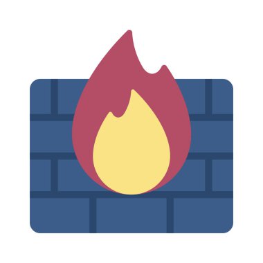 Firewall Web simgesi vektör çizimi
