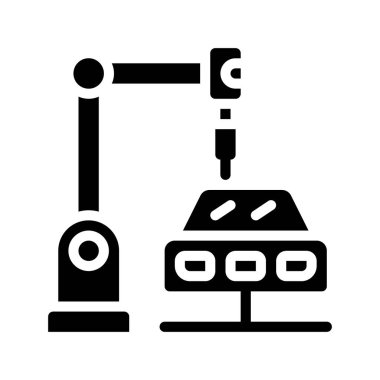 Araba Üretimi Web ikonu vektör illüstrasyonu