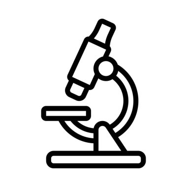 Laboratuar mikroskobu ikonu. Web için basit bir mikroskop vektör simgesi çizimi