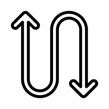 Çift Uçlu Oval Arow ağ ikonu vektör çizimi