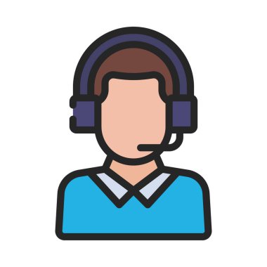 Müşteri desteği simgesi, satır tasarımı 