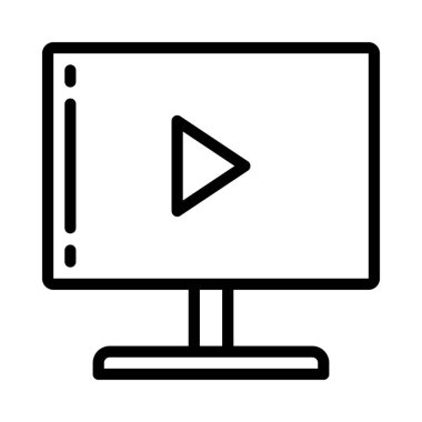 TV ekran simgesi, vektör illüstrasyonu basit tasarım