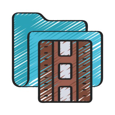 Film Strip Dizini simgesi, vektör illüstrasyonu 