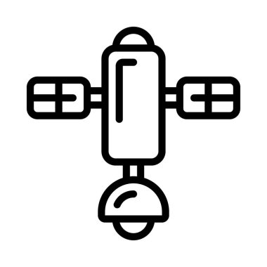 Uzay Uydu simgesi, vektör illüstrasyonu  