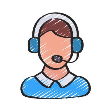 Müşteri Desteği Web simgesi vektör illüstrasyonu