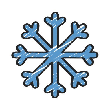Kar Tanesi düz simgesi, vektör illüstrasyonu 