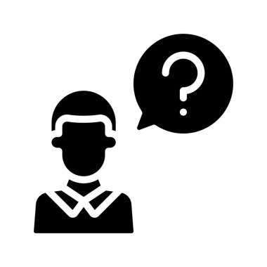 Soru Soran Adam ikon vektör illüstrasyon tasarımı