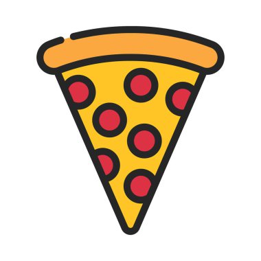 Pizza slice simgesinin beyaz arka plan üzerinde