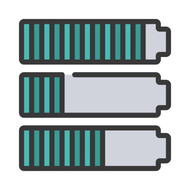 Bataryalar web simgesi vektör illüstrasyonu