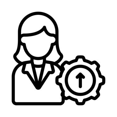 iş kadını web simgesi vektör illüstrasyonu