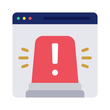 Web Sitesi Alarm Siren simgesi, vektör illüstrasyonu