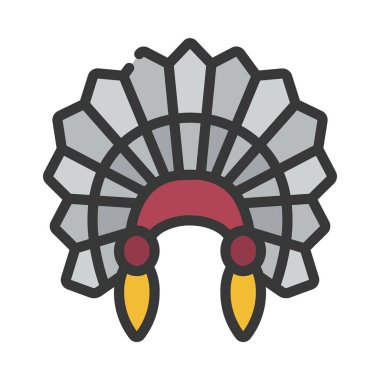 Yerli Hint Başlığı Web simgesi vektör illüstrasyonu