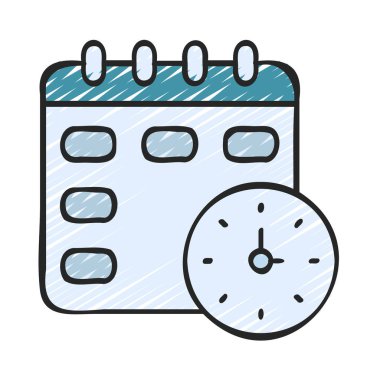 Zamanlama simgesi, vektör illüstrasyonu 