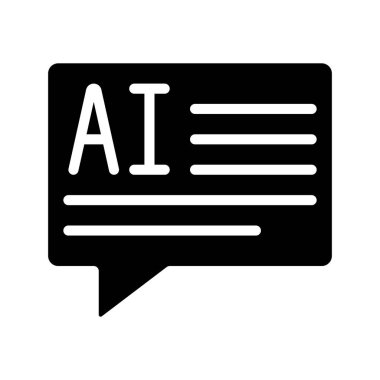 Ai Metin web simgesi vektör illüstrasyonu