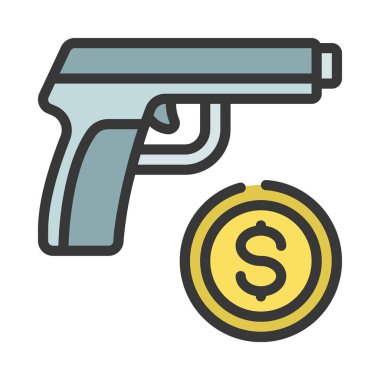 Kiralanmış Silah Web simgesi vektör illüstrasyonu