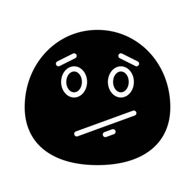 Çapraz ağızlı emoji simgesi, vektör illüstrasyonu