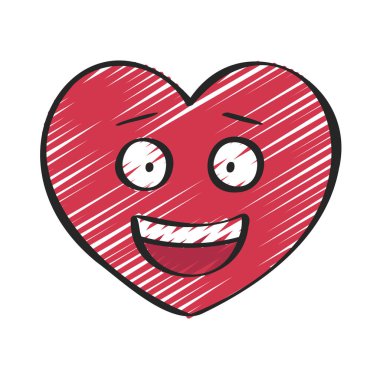 Mutlu Kalp Emoji simgesi, vektör illüstrasyonu