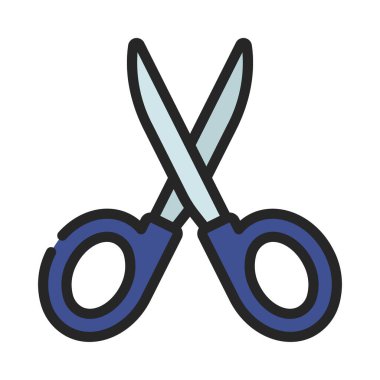 Beyaz arka plan üzerinde simge vektör çizim makas 