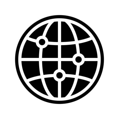 Internet Globe Izgara Çemberleri Web simgesi çizimi