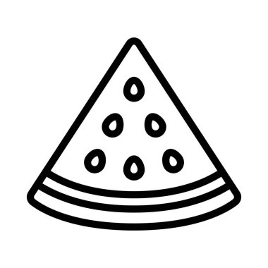 Beyaz arka planda karpuz meyvesi, illüstrasyon, vektör.