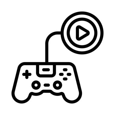 Oyun Video Web simgesi vektör illüstrasyonu