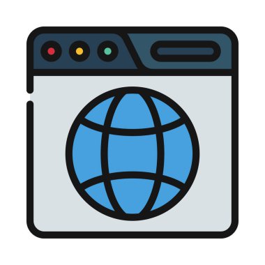 Web sitesi simgesi, vektör illüstrasyonu basit tasarım