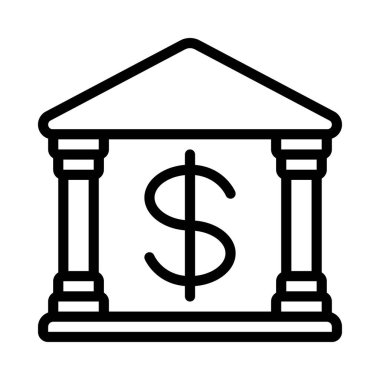 Cash Bank simgesi, vektör illüstrasyonu