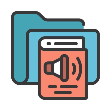 Ses Kitabı Dizini simgesi, vektör illüstrasyonu 