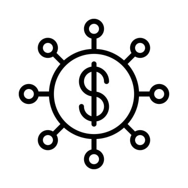 Finansal Dağıtım web simgesi vektör illüstrasyonu