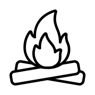 Kamp ateşi web simgesi vektör illüstrasyonu