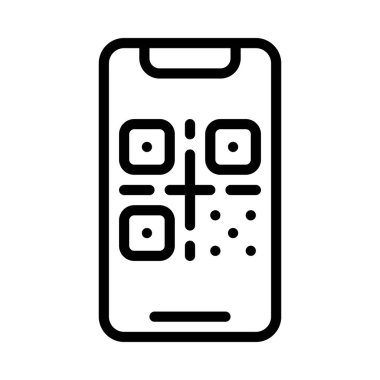 qr kod web simgesi vektör çizimi