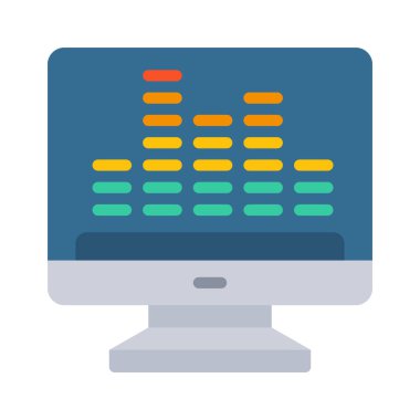 Bilgisayar Ses Seviyeleri simgesi, vektör illüstrasyonu 