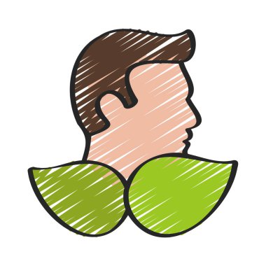 Aşçı Kişi simgesi düz tasarım, vektör illüstrasyonu