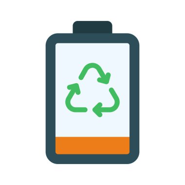 Beyazın üzerinde geri dönüştürülmüş Batarya simgesi çizimi 