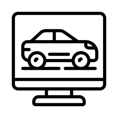 Yarış Oyunu simgesi, vektör illüstrasyonu basit tasarım