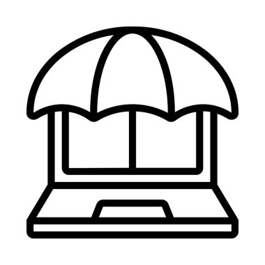 Laptop Kapağı simgesi, vektör illüstrasyonu 