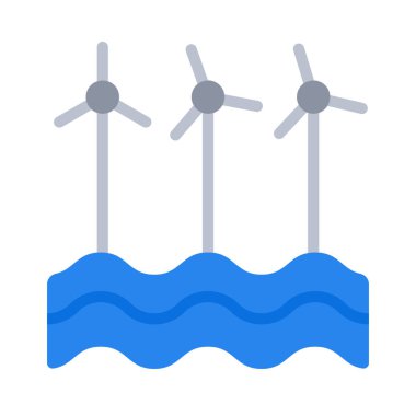 Açıklar Rüzgar Türbinleri simge vektör çizimi tasarımı