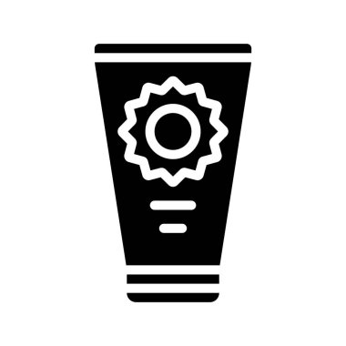 Güneş Kremi simgesinin vektör illüstrasyonu 