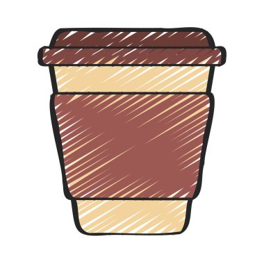 Kahve fincanı simgesi, vektör çizimi basit tasarım 