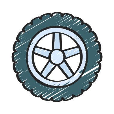 Car Tyre web simgesi vektör illüstrasyonu