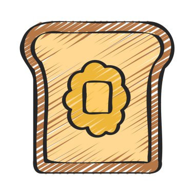 Tost Web simgesi çiziminde Tereyağı Eritiliyor