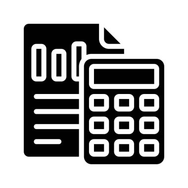 muhasebe düz simgesi, vektör illüstrasyonu 