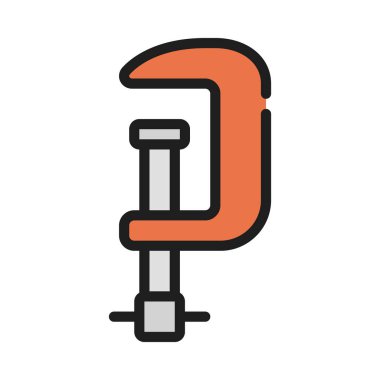 Klemp aracı düz simge, vektör illüstrasyonu 