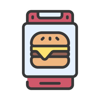 Gıda Uygulaması simgesi, vektör illüstrasyonu basit tasarım