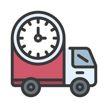 zaman yönetimi ve zaman kavramı simgesi, vektör illüstrasyonu basit tasarım