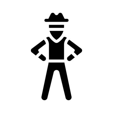 Kovboy Web simgesi vektör illüstrasyonu