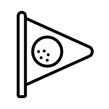 Golf bayrağı simgesi, vektör illüstrasyonu               