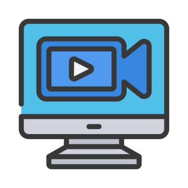 Bilgisayar Akımı simgesi, vektör illüstrasyonu 