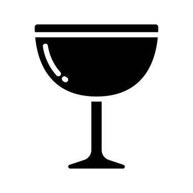 Yuvarlak Kokteyl Cam Web ikonu vektör çizimi