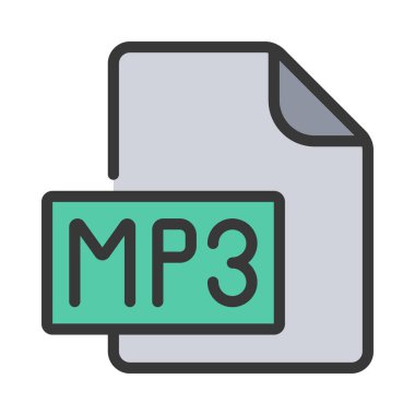 mp3 dosya simgesi, vektör illüstrasyonu